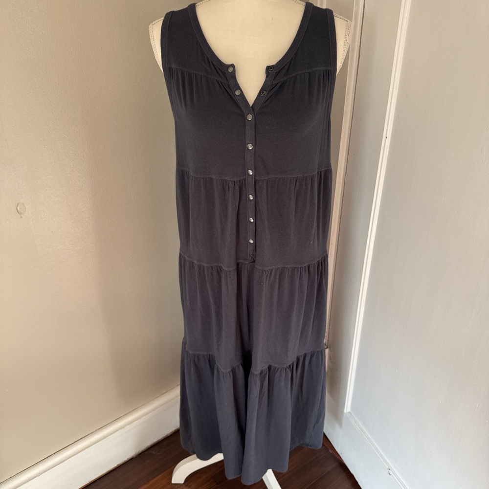 Women's Sleeveless Blue Grey Maxi Dress